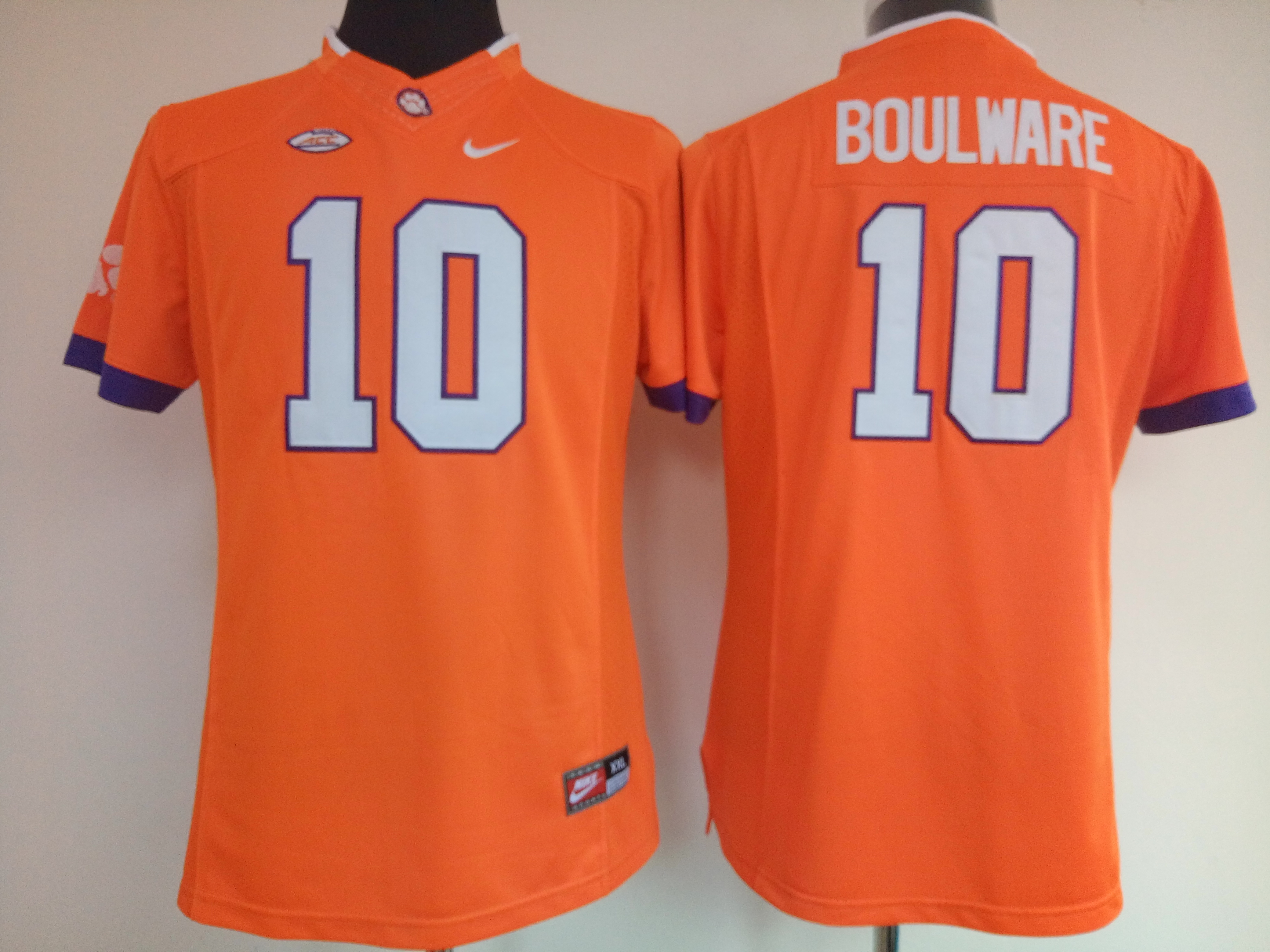 NCAA Womens Clemson Tigers Orange 10 Boulware jerseys